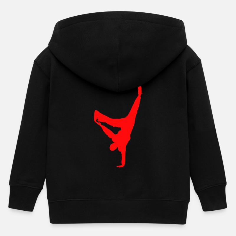 Breakdance - Kinder Organic Kapuzenjacke Mini Cultivator von Stanley/Stella - Schwarz