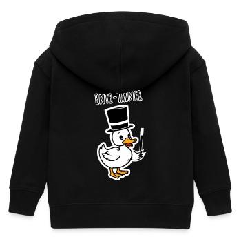 Ente Tainer - Einer quakender Alleinunterhalter! - Kinder Organic Kapuzenjacke Mini Cultivator von Stanley/Stella - Schwarz - Hinten