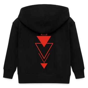 Triangular symbol (red) - Kids Organic Zip-up Hoodie by Stanley/Stella - black - Back