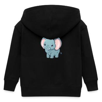 Süßer Grauer Elefant - Afrika - Kinder Organic Kapuzenjacke Mini Cultivator von Stanley/Stella - Schwarz - Hinten