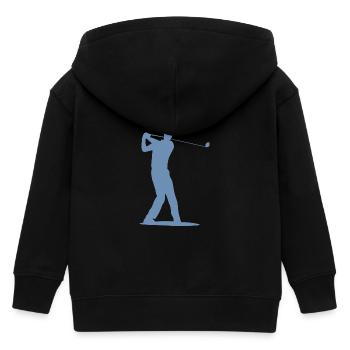 Golfspieler Silhouette - Abschlag Golf - Kinder Organic Kapuzenjacke Mini Cultivator von Stanley/Stella - Schwarz - Hinten