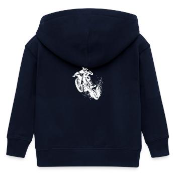 Springende Gelände Maschine Motorsport Hobby - Kinder Organic Kapuzenjacke Mini Cultivator von Stanley/Stella - Navy - Hinten