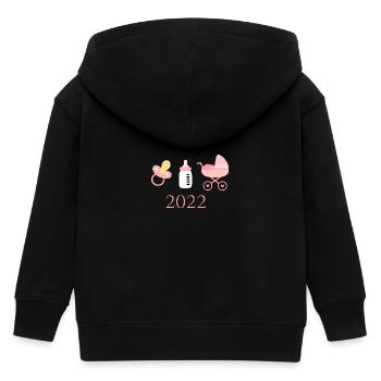 Baby 2022 Geburt Mädchen rosa Familie - Kinder Organic Kapuzenjacke Mini Cultivator von Stanley/Stella - Schwarz - Hinten