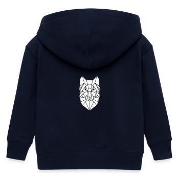 Schlichtes Wolfkopf Design - Kinder Organic Kapuzenjacke Mini Cultivator von Stanley/Stella - Navy - Hinten