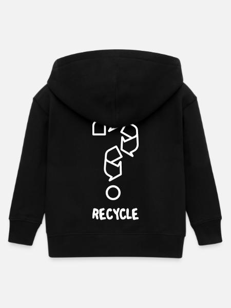 Recyceln (dunkel) - Kinder Organic Kapuzenjacke Mini Cultivator von Stanley/Stella - Schwarz