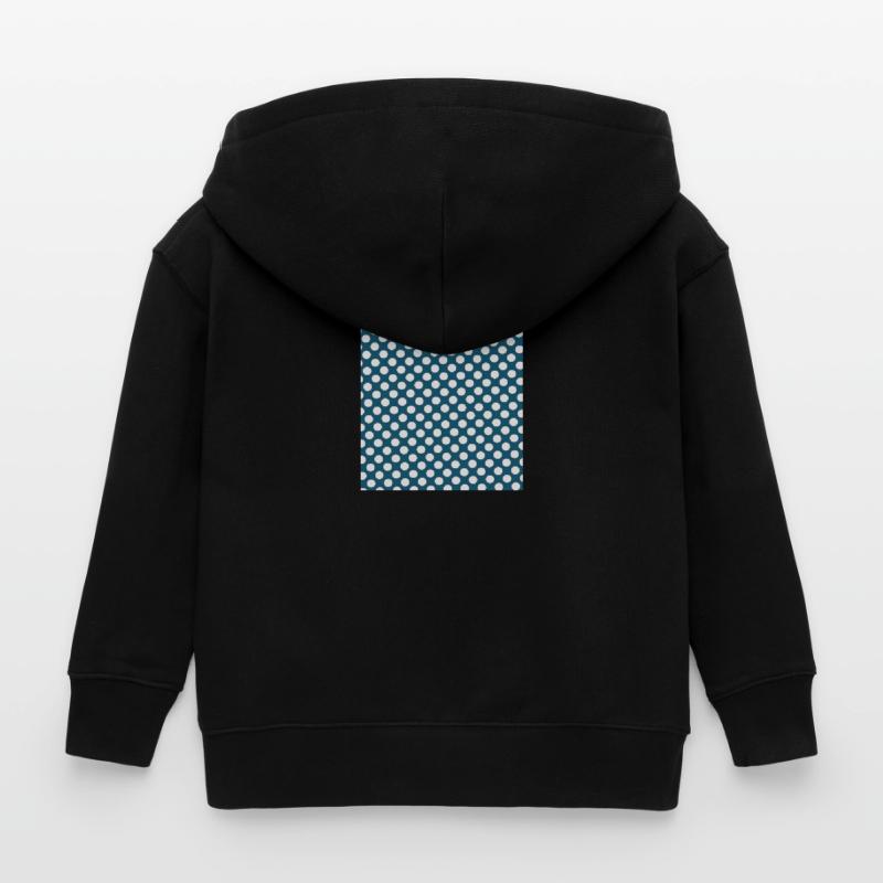 Polka dot blue background dot pattern blue white Kids Organic Zip-up Hoodie by Stanley/Stella