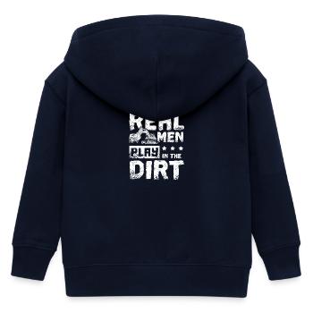 Real men play in the dirt excavator driver - Kinder Organic Kapuzenjacke Mini Cultivator von Stanley/Stella - Navy - Hinten