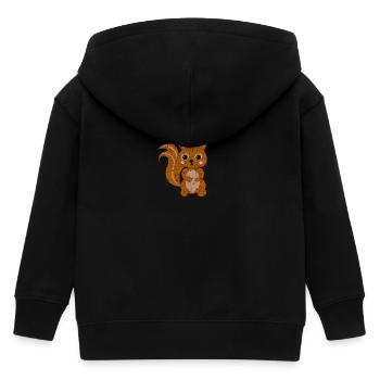 Süßes Kawaii Eichhörnchen - Kinder Organic Kapuzenjacke Mini Cultivator von Stanley/Stella - Schwarz - Hinten