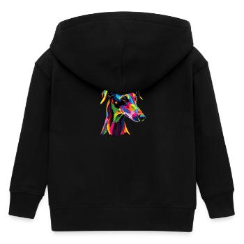 Windhund Hunde Bunte Farben Pop Art Hund Greyhound - Kinder Organic Kapuzenjacke Mini Cultivator von Stanley/Stella - Schwarz - Hinten