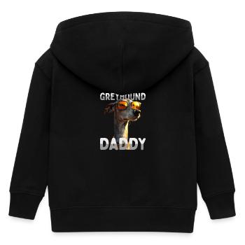 Greyhound Daddy Hunde Papa Vatertag Dad Windhund - Kinder Organic Kapuzenjacke Mini Cultivator von Stanley/Stella - Schwarz - Hinten
