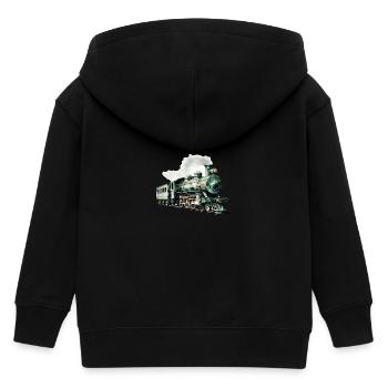 Polygonale Pracht: Die kunstvolle Dampflok - Kinder Organic Kapuzenjacke Mini Cultivator von Stanley/Stella - Schwarz - Hinten