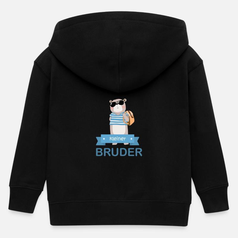 kleiner Bruder Bär - Kinder Organic Kapuzenjacke Mini Cultivator von Stanley/Stella - Schwarz