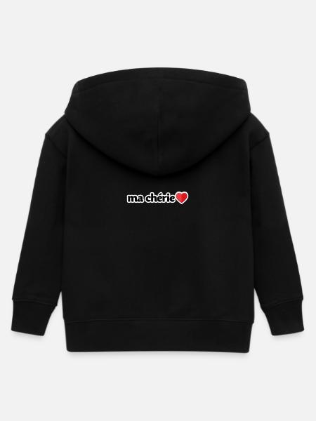 Ma chérie - Hoodie med dragkedja barn ekologisk Stanley/Stella - svart
