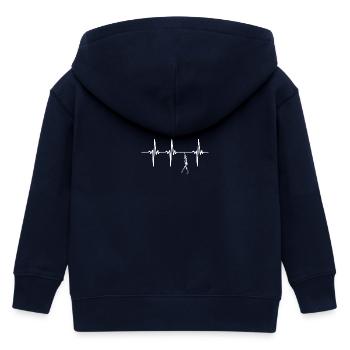 Heartbeat for freediving - Kids Organic Zip-up Hoodie by Stanley/Stella - navy - Back