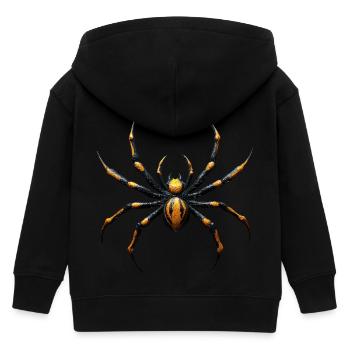 Spinne Giftig Gelb Schwarz - Kinder Organic Kapuzenjacke Mini Cultivator von Stanley/Stella - Schwarz - Hinten