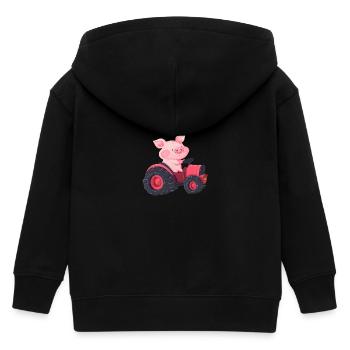 Cochon au volant : Aventure à la ferme - Veste à capuche enfant bio Stanley/Stella - noir - Dos