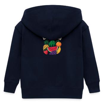 Fröhliche tropische Fruchtspritzer - Kinder Organic Kapuzenjacke Mini Cultivator von Stanley/Stella - Navy - Hinten