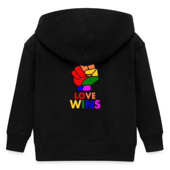Love wins - Kinder Organic Kapuzenjacke Mini Cultivator von Stanley/Stella - Schwarz - Hinten