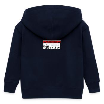 warning - Kids Organic Zip-up Hoodie by Stanley/Stella - navy - Back