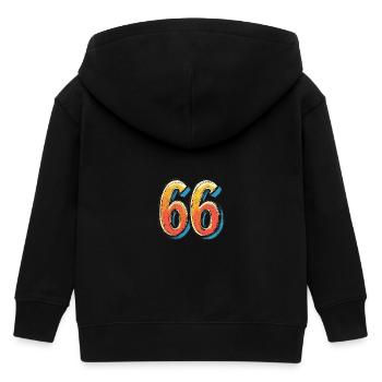 66 Number Comic - Kids Organic Zip-up Hoodie by Stanley/Stella - black - Back