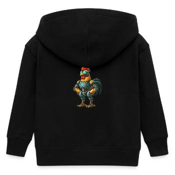 Roboter Huhn Hahn Henne Cyborg mechanisches Design - Kinder Organic Kapuzenjacke Mini Cultivator von Stanley/Stella - Schwarz - Hinten