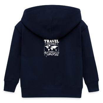 Travel the world make memories - Kinder Organic Kapuzenjacke Mini Cultivator von Stanley/Stella - Navy - Hinten