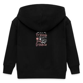 Why be princess when you can be a pet dog groomer - Kinder Organic Kapuzenjacke Mini Cultivator von Stanley/Stella - Schwarz - Hinten