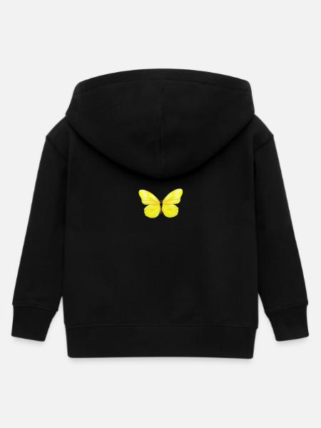 butterfly - Kids Organic Zip-up Hoodie by Stanley/Stella - black