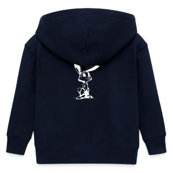 Schnuckeliges Häschen mit großen Augen und Ohren - Kinder Organic Kapuzenjacke Mini Cultivator von Stanley/Stella - Navy - Hinten