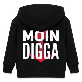 Moin Digga Hamburg - Kinder Organic Kapuzenjacke Mini Cultivator von Stanley/Stella - Schwarz - Hinten