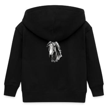 Pferd - Kinder Organic Kapuzenjacke Mini Cultivator von Stanley/Stella - Schwarz - Hinten