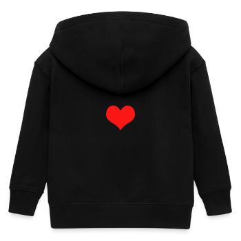 Ein rotes Herz - Kinder Organic Kapuzenjacke Mini Cultivator von Stanley/Stella - Schwarz - Hinten