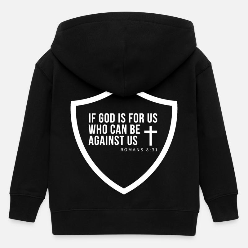 Bouclier de la Foi Romains 8:31 - Veste à capuche enfant bio Stanley/Stella - noir