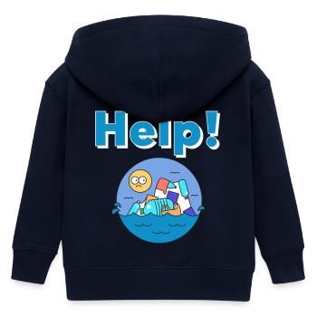 Plastik Naturschutz Umweltschutz - Kinder Organic Kapuzenjacke Mini Cultivator von Stanley/Stella - Navy - Hinten