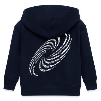 Gedrehte Spirale Planeten Strudel Formation - Kinder Organic Kapuzenjacke Mini Cultivator von Stanley/Stella - Navy - Hinten