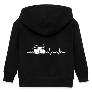 Schlagzeug Herzschlag Heartbeat Drums geschenk - Kinder Organic Kapuzenjacke Mini Cultivator von Stanley/Stella - Schwarz - Hinten