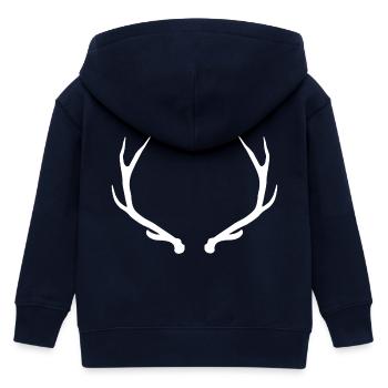 Hirsch - Hirschgeweih - Kinder Organic Kapuzenjacke Mini Cultivator von Stanley/Stella - Navy - Hinten