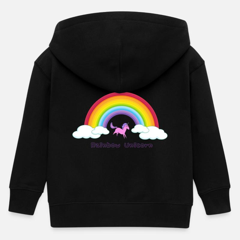 Rainbow Unicorn - Veste à capuche enfant bio Stanley/Stella - noir