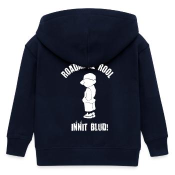 Roadmanz Rool, Innit Blud! - Weiß - Kinder Organic Kapuzenjacke Mini Cultivator von Stanley/Stella - Navy - Hinten