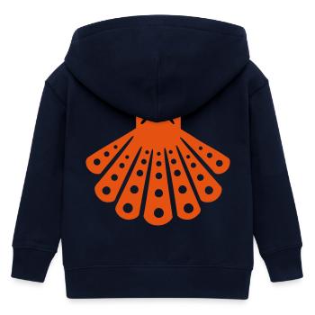 Shell - Kids Organic Zip-up Hoodie by Stanley/Stella - navy - Back