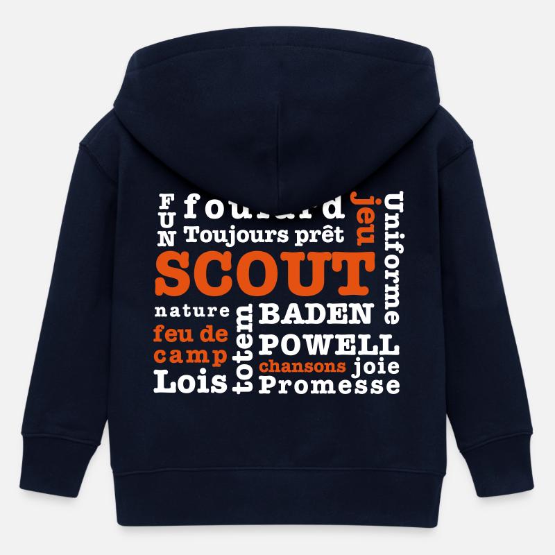 Scout Words - Veste à capuche enfant bio Stanley/Stella - marine