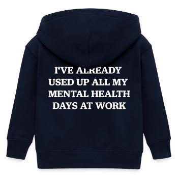 Mental health - Kids Organic Zip-up Hoodie by Stanley/Stella - navy - Back