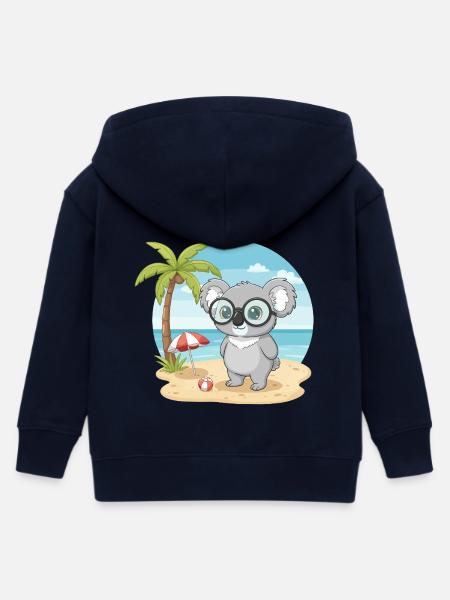 Süßer Koala mit Brille Strand-Sommerurlaub - Kinder Organic Kapuzenjacke Mini Cultivator von Stanley/Stella - Navy