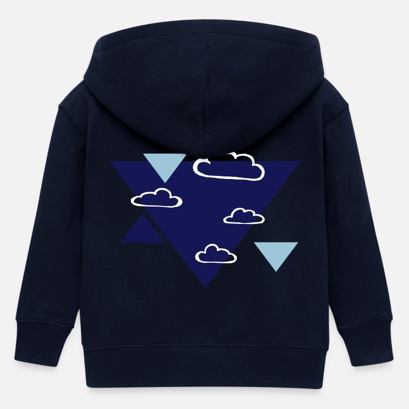Nuages - impression librement sélectionnable - Veste à capuche enfant bio Stanley/Stella - marine