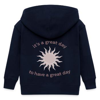 it's a great day to have a great day positive logo - Kinder Organic Kapuzenjacke Mini Cultivator von Stanley/Stella - Navy - Hinten