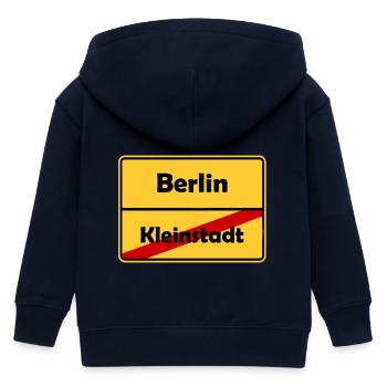 Umzug nach Berlin! Ortsschild Design. - Kinder Organic Kapuzenjacke Mini Cultivator von Stanley/Stella - Navy - Hinten