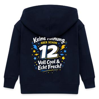 12 Jahre – Voll cool & echt frech | Jungen Shirt - Kinder Organic Kapuzenjacke Mini Cultivator von Stanley/Stella - Navy - Hinten