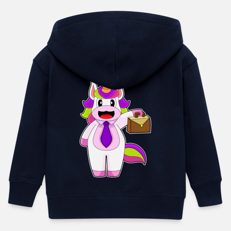 Porte-documents Unicorn Entrepreneur - Veste à capuche enfant bio Stanley/Stella - marine