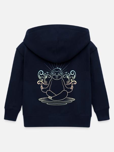Faultier yoga - Kinder Organic Kapuzenjacke Mini Cultivator von Stanley/Stella - Navy