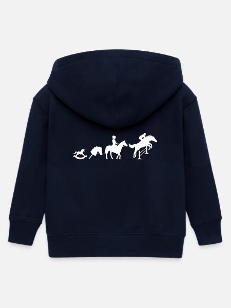 Evolution Springreiter Reiten - Kinder Organic Kapuzenjacke Mini Cultivator von Stanley/Stella - Navy